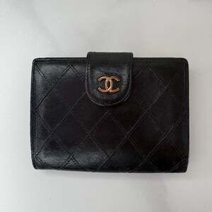 Chanel Vintage Quilted Lambskin Compact French Purse Wallet